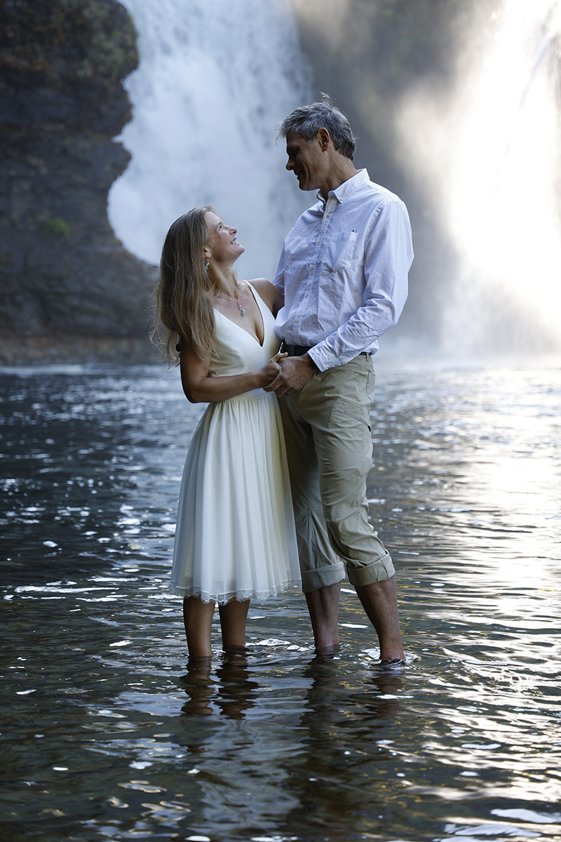 We got married at a waterfall